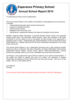 Annual Report - Esperance Primary School