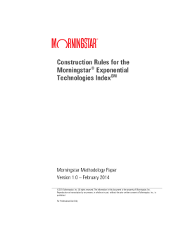 Construction Rules for the Morningstar® Exponential Technologies