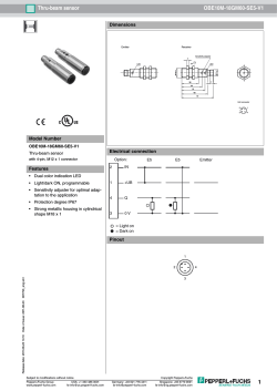 1 Thru-beam sensor OBE10M-18GM60-SE5-V1