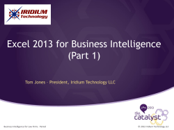 Excel 2013 for Business Intelligence (Part 1)