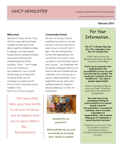 February 2015 Newsletter - Medicine Hat Community Preschool