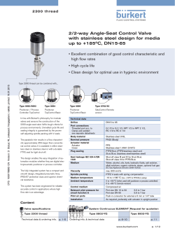 2/2-way Angle-Seat Control Valve with stainless steel