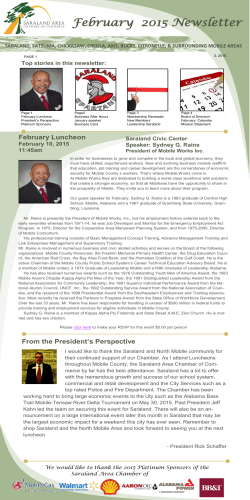 February 2015 Newsletter - Saraland Chamber of Commerce