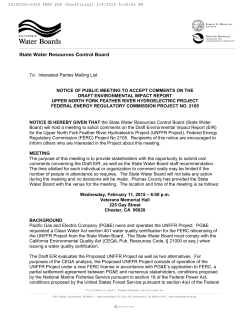February 11, 2015 SWRCB Notice of Public Meeting