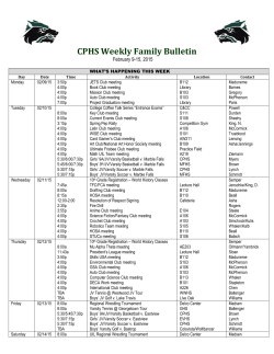 CPHS Weekly Family Bulletin