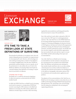 Licensure Exchange February 2015