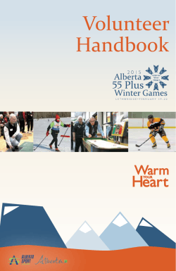 Volunteer Handbook - 2015 Alberta 55 Plus Winter Games