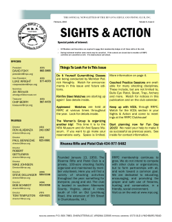 Sights & Action Newsletter - Rivanna Rifle and Pistol Club