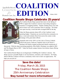 Winter, 2015 Newsletter - Sandhills/Moore Coalition for Human Care