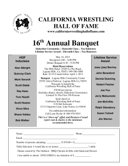 2015 Flyer - California Wrestling Hall Of Fame