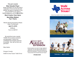to the 2015 brochure. - Brazos County Walk Across Texas