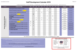 Staff Development Calendar 2015