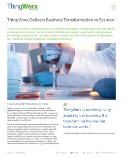 ThingWorx Delivers Business Transformation to Sysmex®