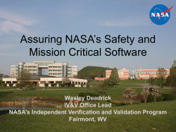 Assuring NASA`s Safety and Mission Critical Software