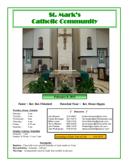 February 8, 2015 - St. Mark`s Catholic Community