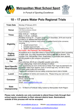 10-17 years water polo - Met West School Sport