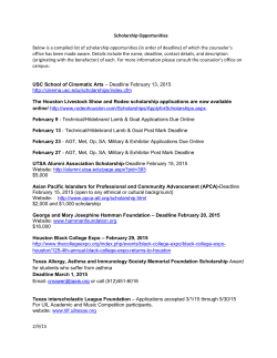 2/3/15 Scholarship Opportunities Below is a compiled list of
