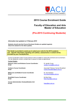 Course Enrolment Guide –Master of Education