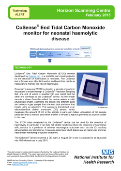 CoSense® End Tidal Carbon Monoxide monitor for neonatal