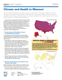 Climate and Health in Missouri - Natural Resources Defense Council