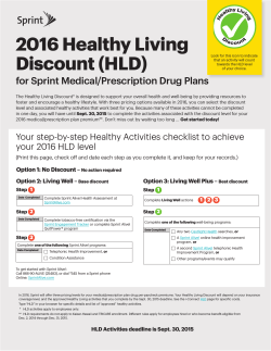 2016 Healthy Living Discount (HLD)
