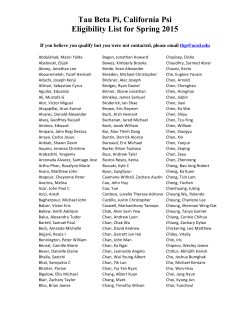 Winter 2015 Candidate List