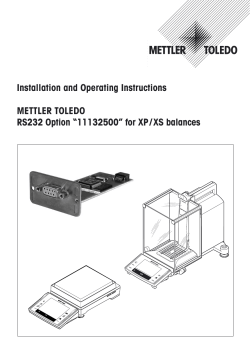 Installation and Operating Instructions METTLER TOLEDO RS232