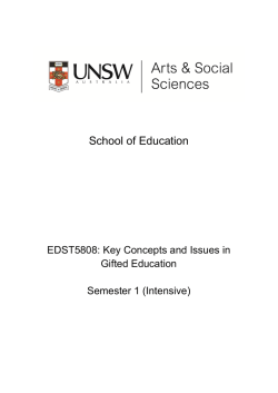 EDST5808 Key Concepts in Gifted Ed