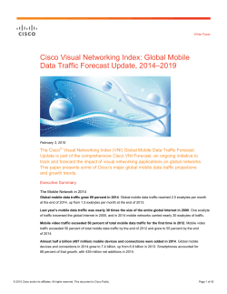 Cisco Visual Networking Index: Global Mobile Data Traffic Forecast