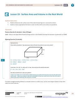 Lesson 19: Surface Area and Volume in the Real World