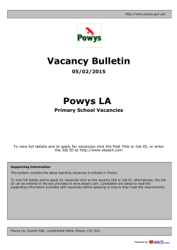 Vacancy Bulletin Powys LA