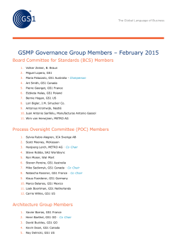 GSMP Governance Group Members – February 2015