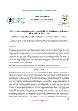 Effect of Artocarpus heterophyllus Lam. (Jackfruit) on Indomethacin