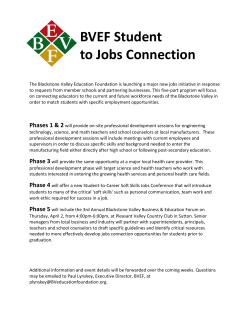 Student to Jobs Connection - Blackstone Valley Education Foundation