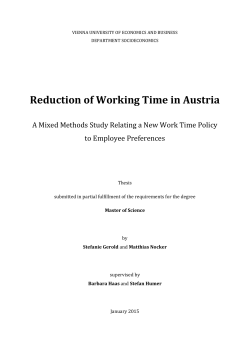 Reduction of Working Time in Austria