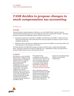 FASB decides to propose changes to stock compensation tax
