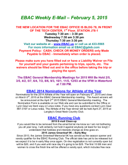 This Weeks - Electric Boat Athletic Club