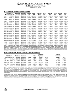 Mortgage and Equity Rates - F&A Federal Credit Union