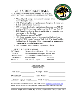 info & registration form - Nicholasville/Jessamine County Parks