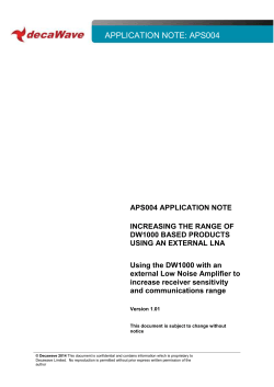 APPLICATION NOTE: APS004