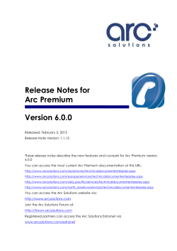 Release Notes for Arc Premium Version 6.0.0