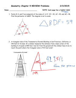 Geometry Chapter 5 REVIEW Problems 2/3/2015