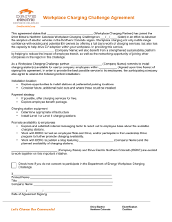 Workplace Charging Challenge Agreement