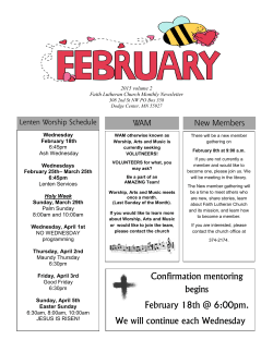 February 2015 Newsletter - Faith Lutheran Church Dodge Center, MN