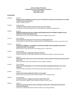 Resident/Fellow Member Oral Presentation Schedule
