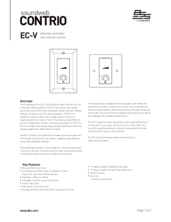 EC-V ethernet controller with volume control bssaudio.com Page 1