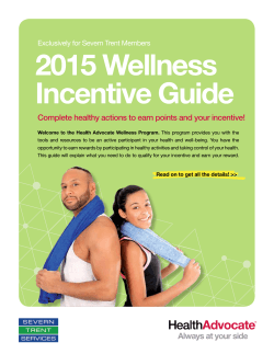 2015 STS Wellness Program - Your Severn Trent Services Benefits