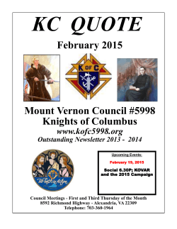 February 2015 Mount Vernon Council #5998