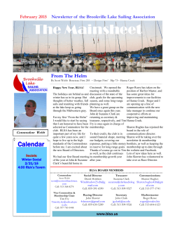 February 2015 Mainsheet - Brookville Lake Sailing Association