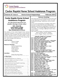 February 2015 - Home School - Cedar Rapids Community School